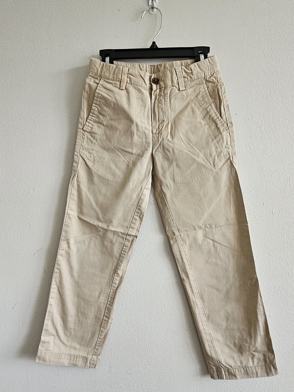 Brooks Brothers Boys Beige Chino Pants Adjustable Waist Size 8 100% Cotton